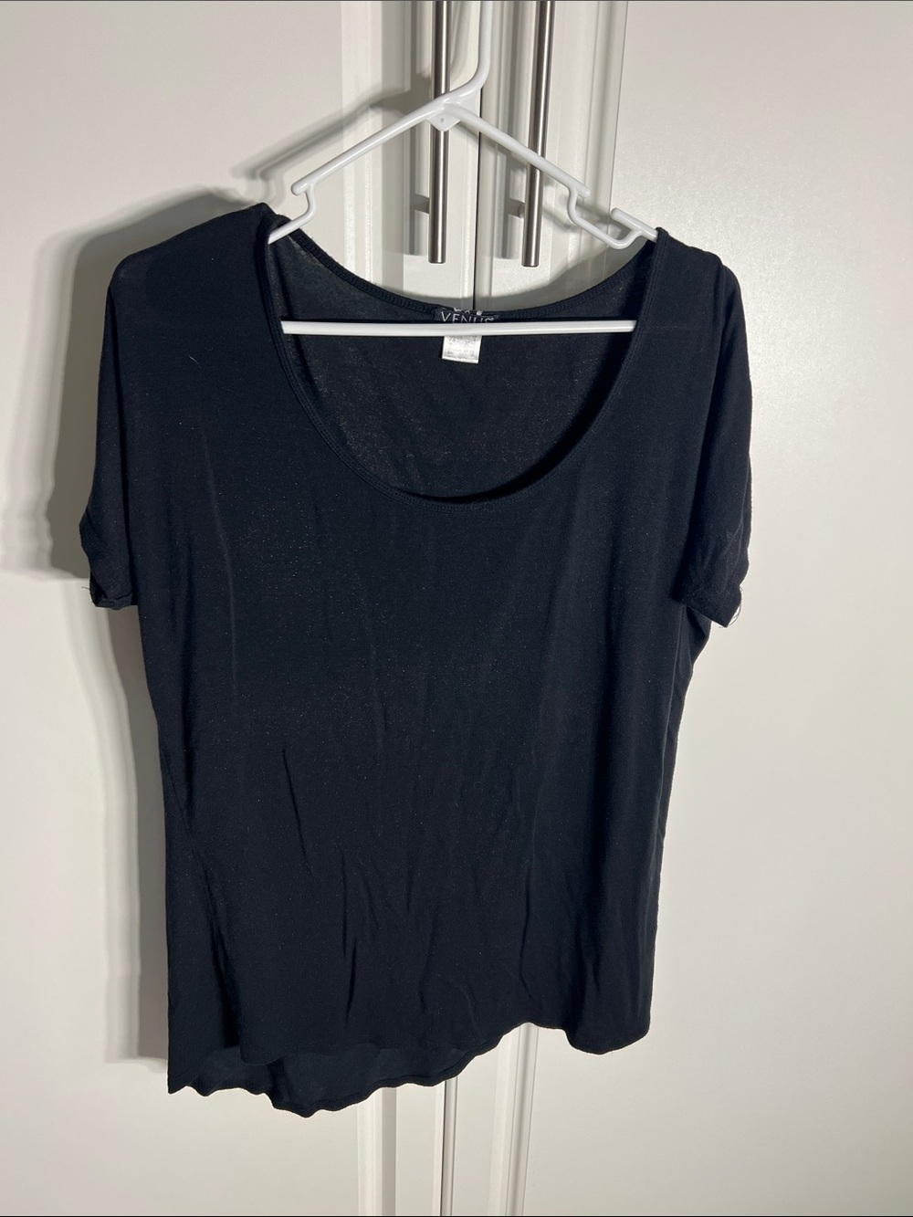 Venus Black Scoop Neck Women's Tee